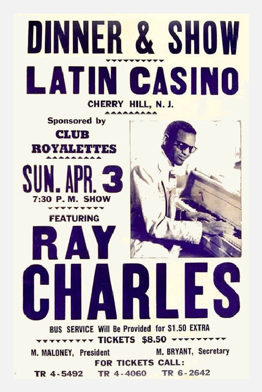 Ray Charles at the Latin Casino concert poster