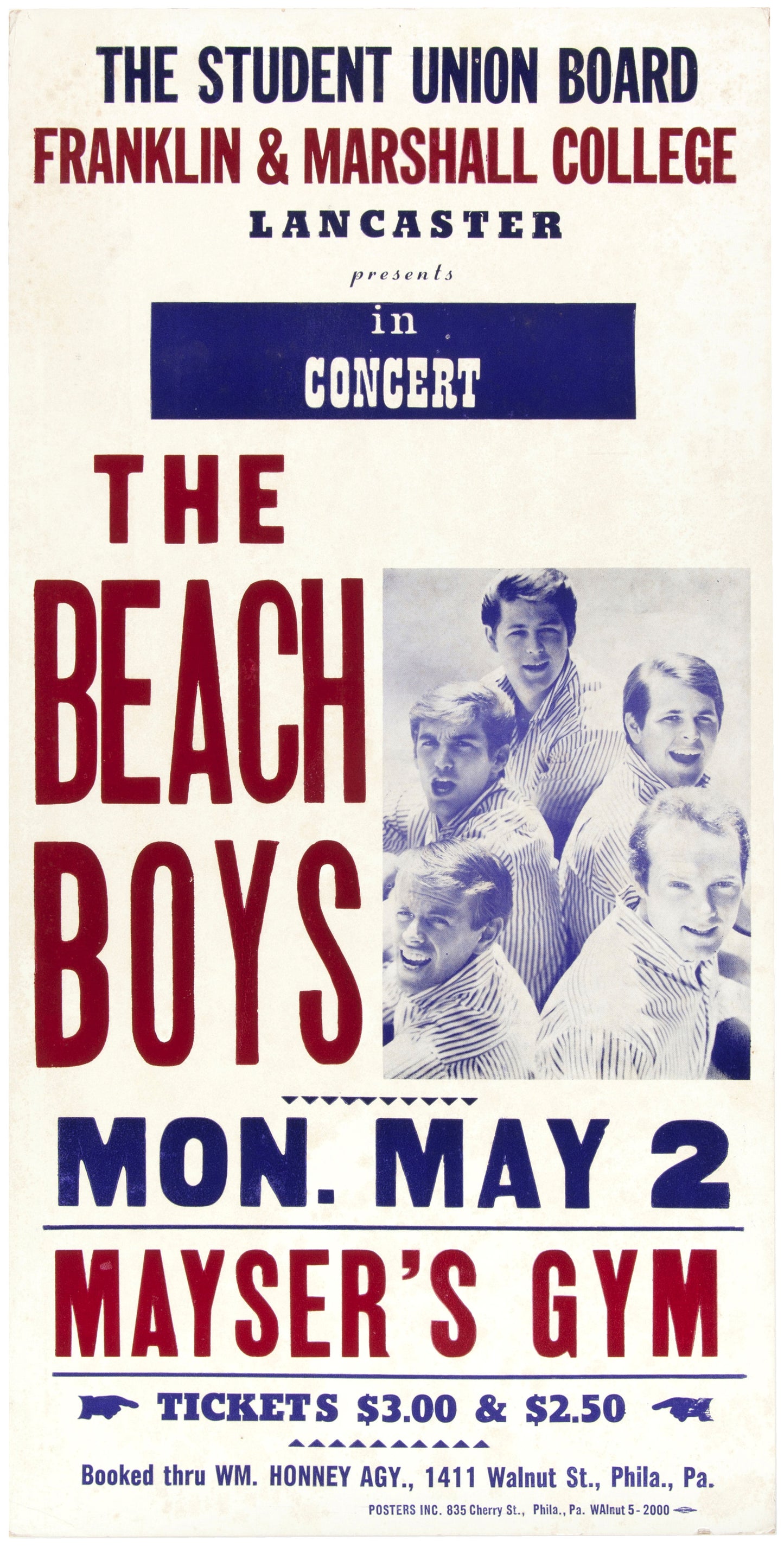 The Beach Boys at Mayser's Gym concert poster