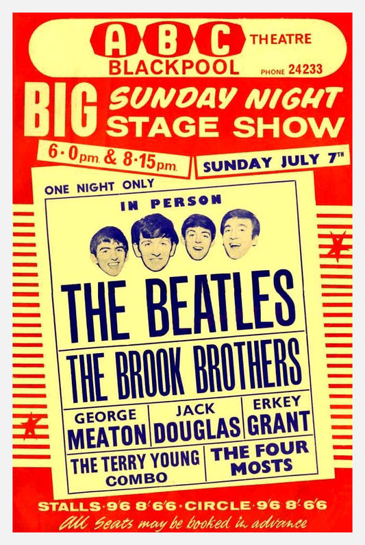The Beatles at ABC Theatre Blackpool concert poster