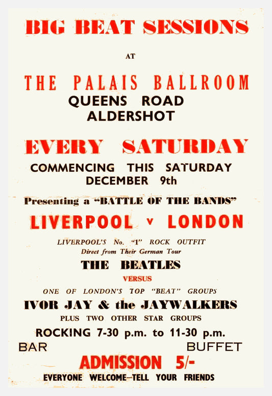 The Beatles at Aldershot concert poster