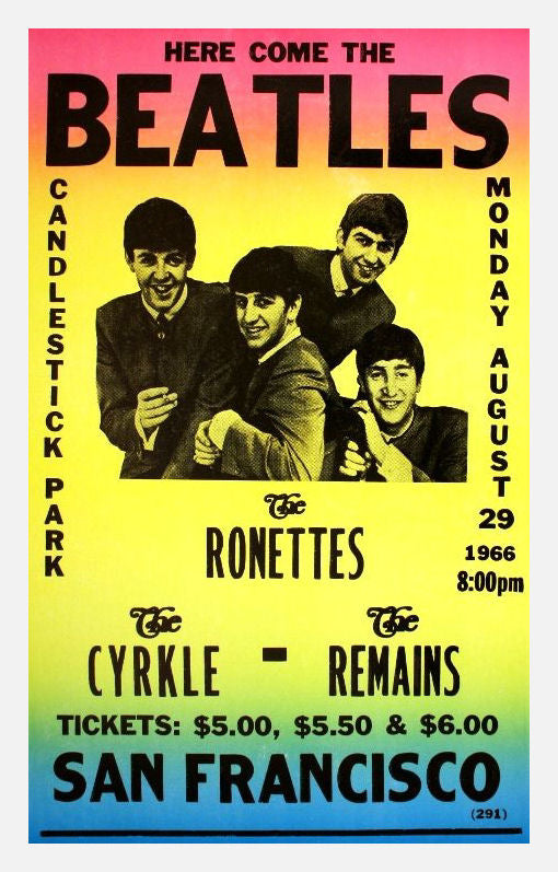 The Beatles at Candlestick Park concert poster