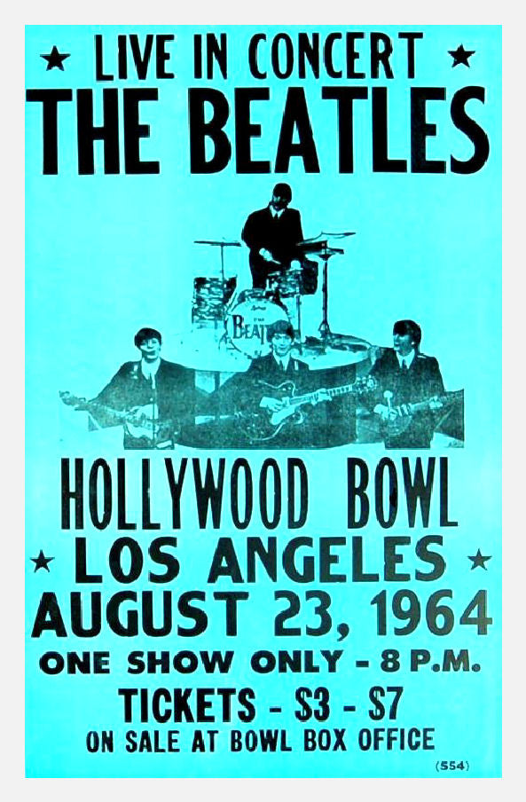 The Beatles at Hollywood Bowl 1964 concert poster