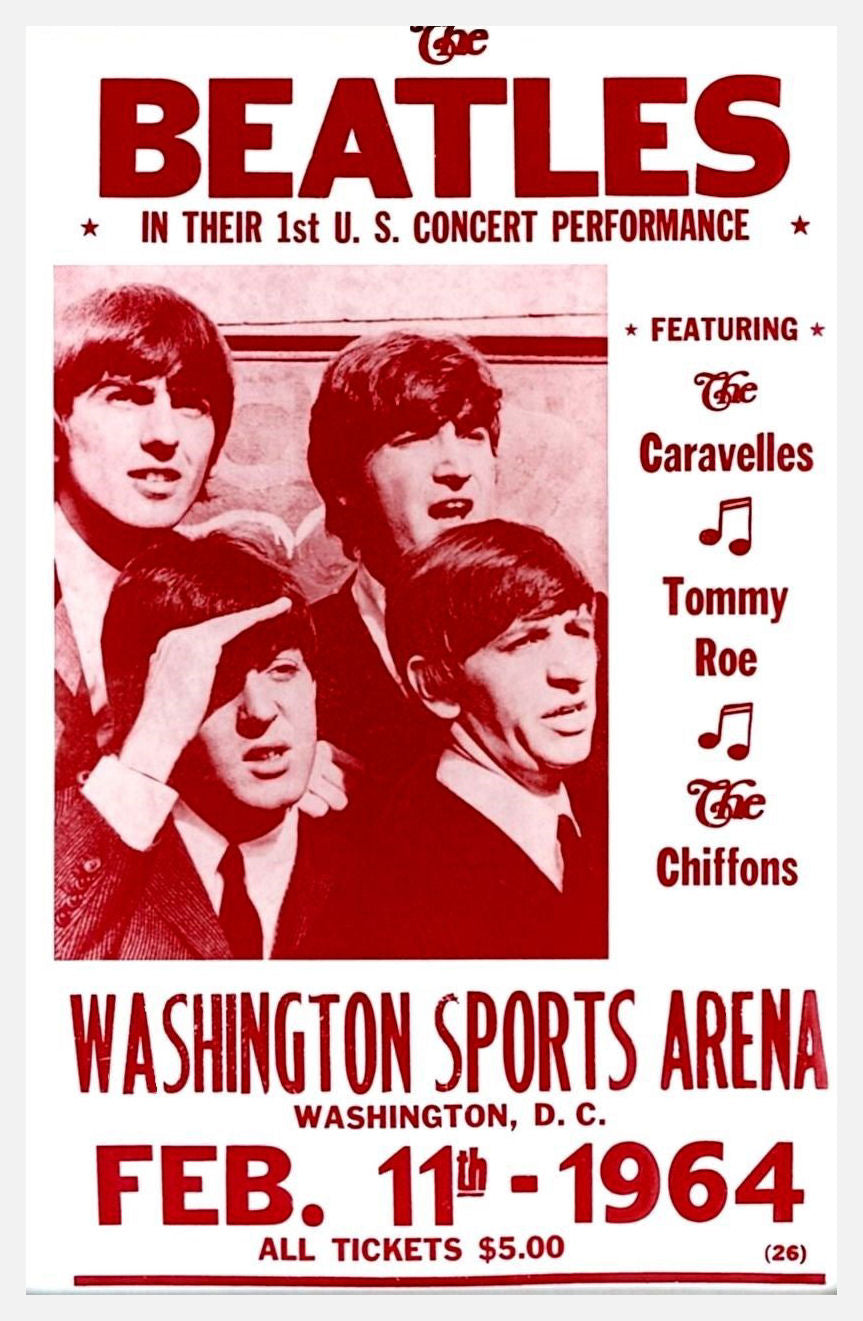 The Beatles at the Washington Sports Arena concert poster