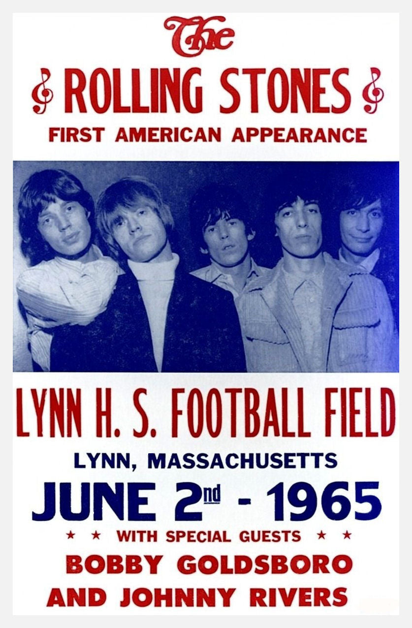 The Rolling Stones at Lynn High School Football Field concert poster