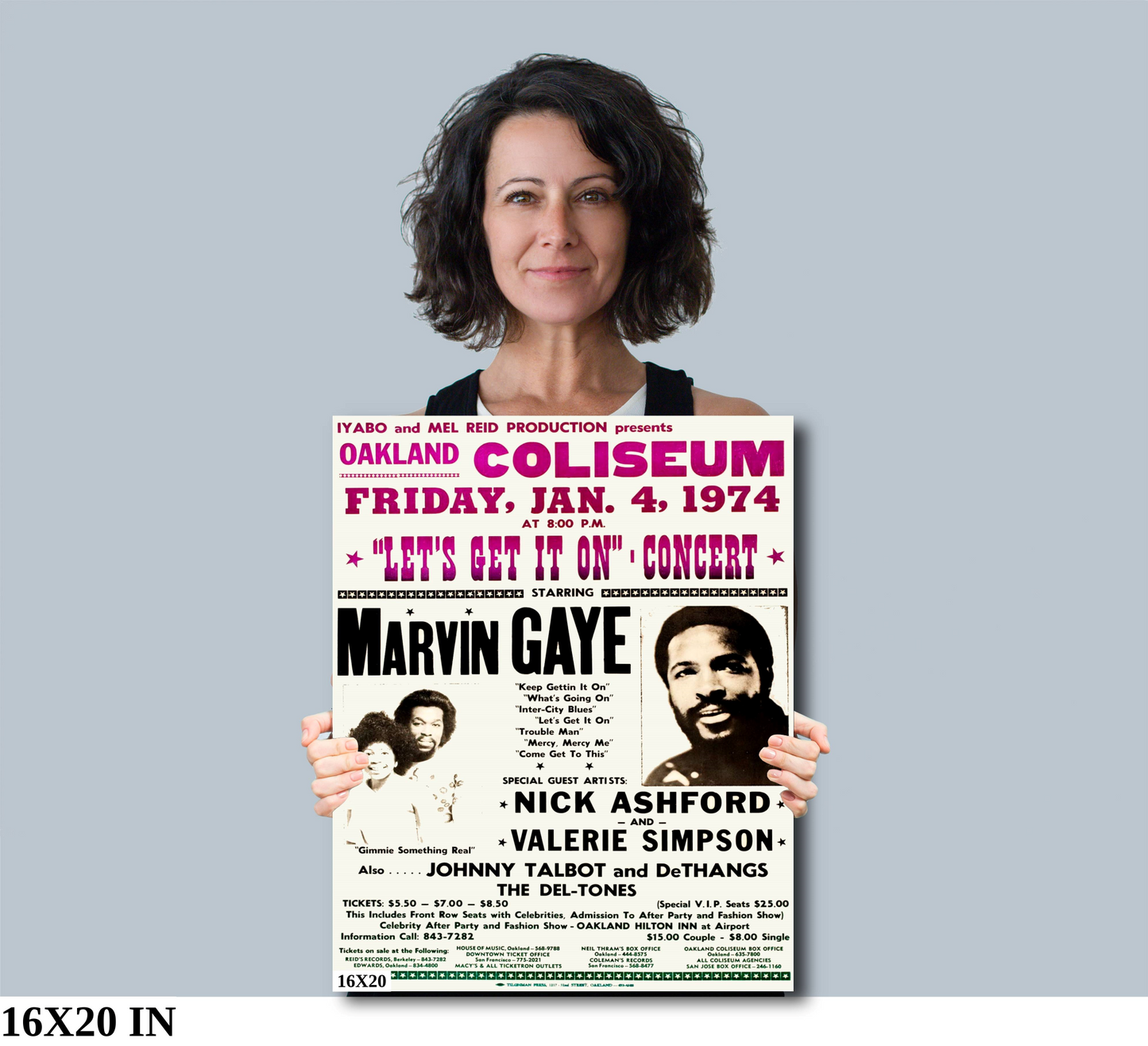 Marvin Gaye the Oakland Coliseum Concert poster