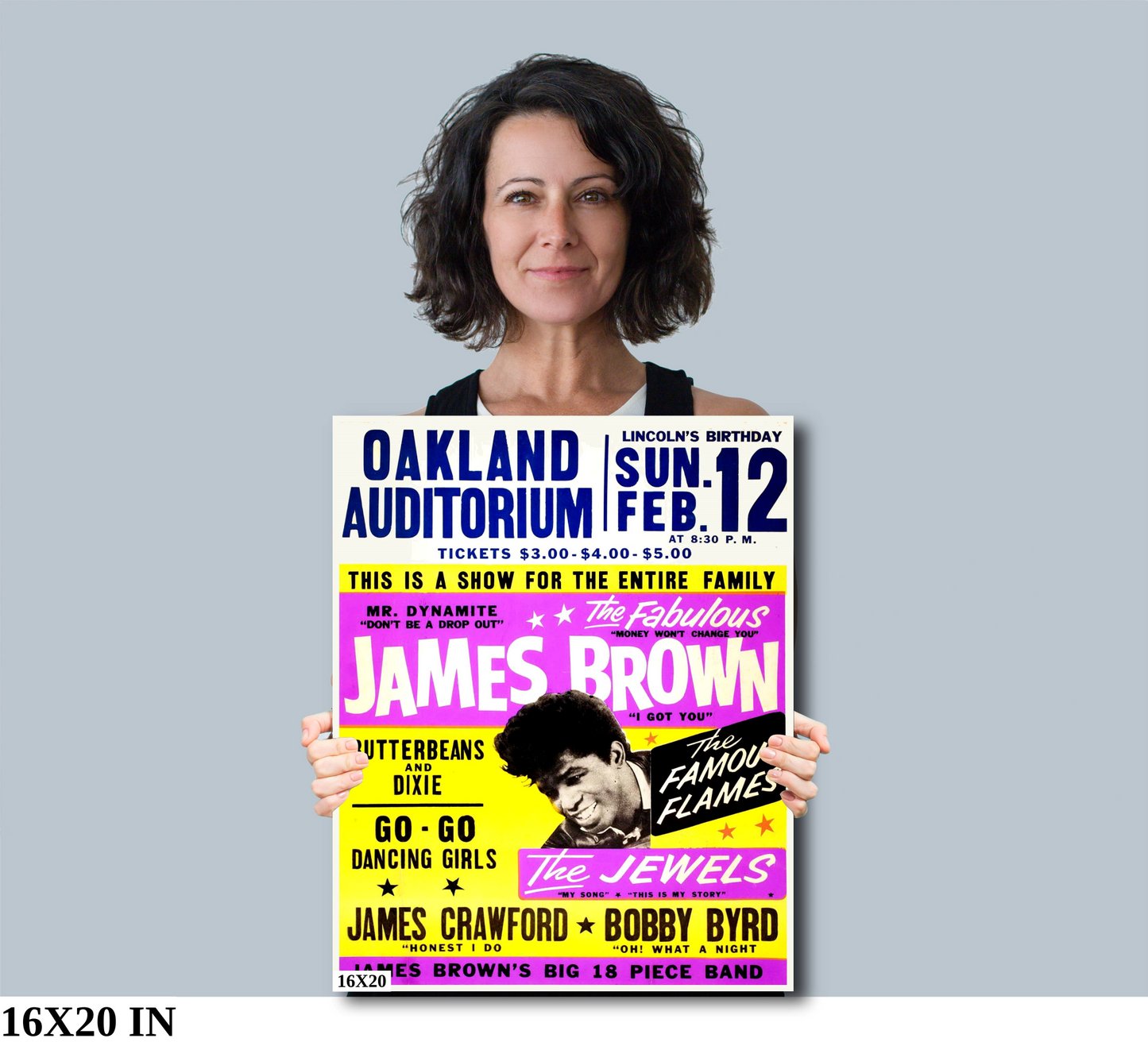 James Brown at the Oakland Auditorium concert poster