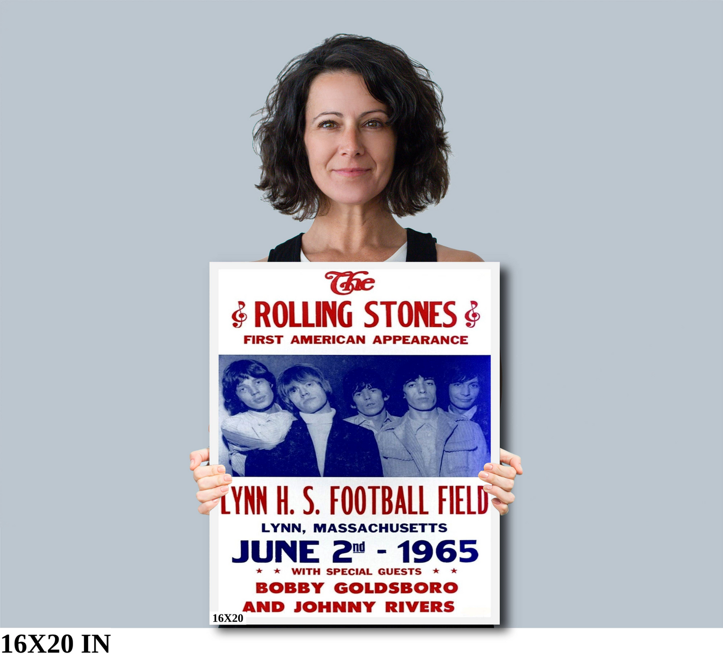 The Rolling Stones at Lynn High School Football Field concert poster