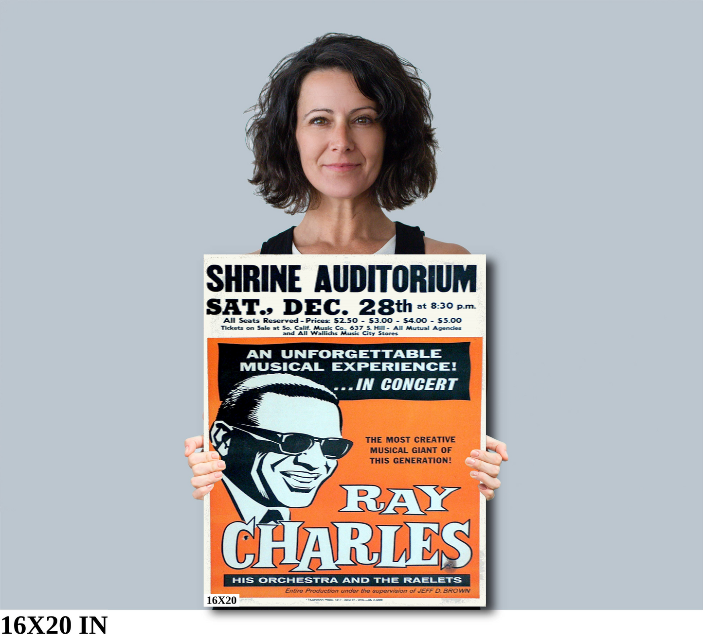 Ray Charles at the Shrine Auditorium concert poster